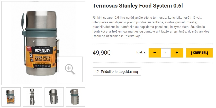 Termosas Stanley Food System 0.6l