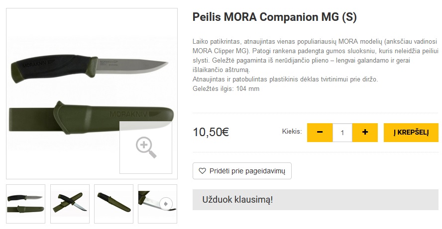 Peilis MORA Companion MG