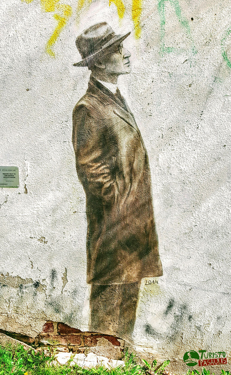 Graffiti Kaunas Vyras su skrybėle