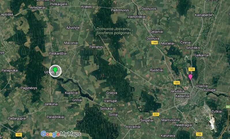 Skinderiškio dendrologinis parkas žemėlapis